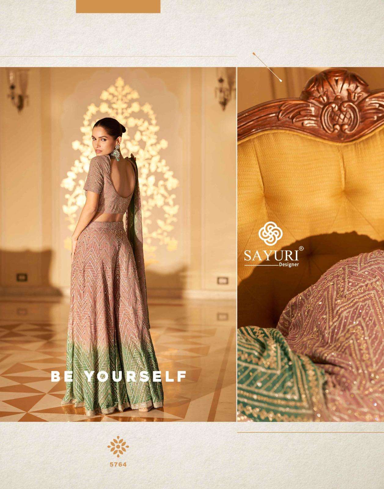 LASKARA BY SAYURI DESIGNER IN REAL PREMIUM GEROGETTE WITH EMBROIDERED SEROSKI WORK 