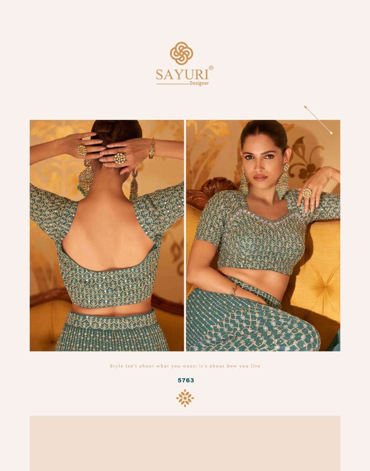 LASKARA BY SAYURI DESIGNER IN REAL PREMIUM GEROGETTE WITH EMBROIDERED SEROSKI WORK 