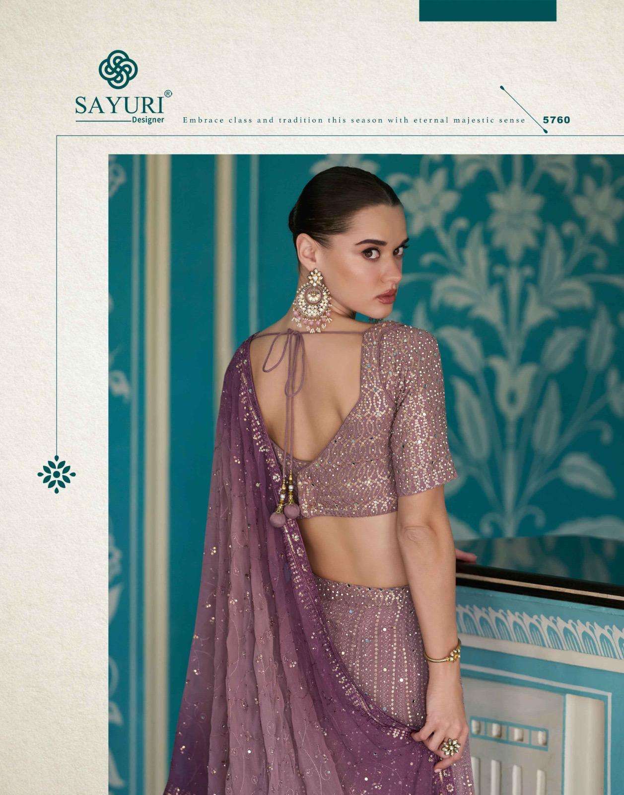 LASKARA BY SAYURI DESIGNER IN REAL PREMIUM GEROGETTE WITH EMBROIDERED SEROSKI WORK 