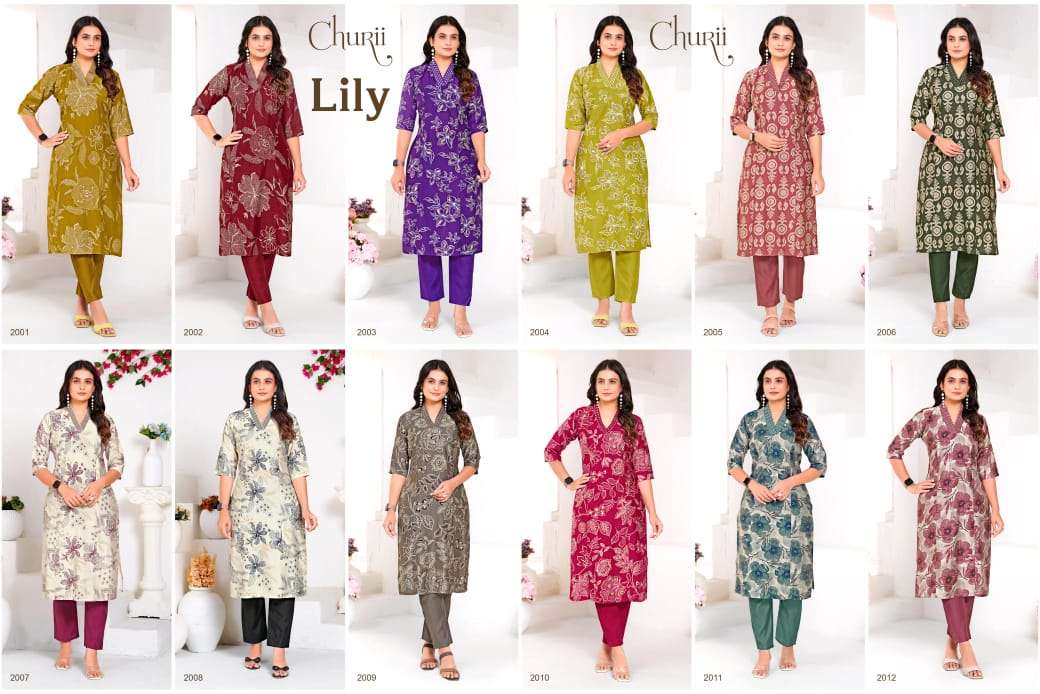 LILY BY CHURII IN SOFT VATICAN PRINT WITH FOIL PRINT AND PANT POCKETS 