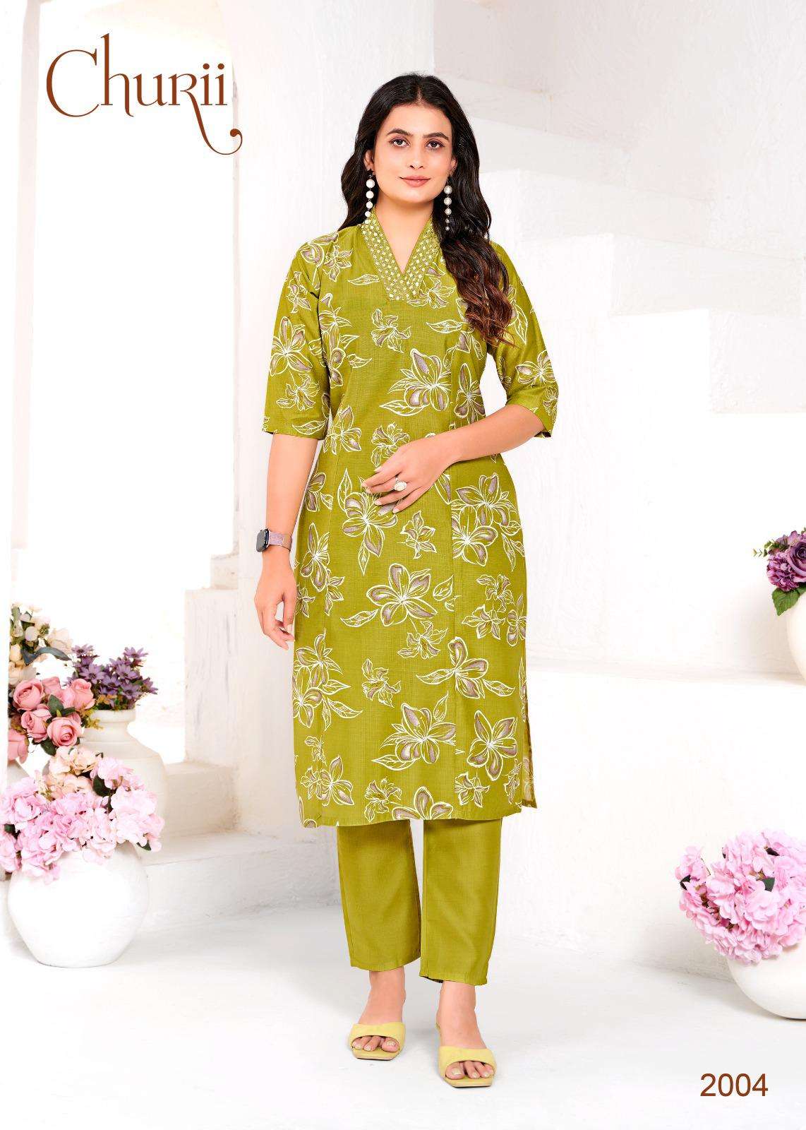 LILY BY CHURII IN SOFT VATICAN PRINT WITH FOIL PRINT AND PANT POCKETS 