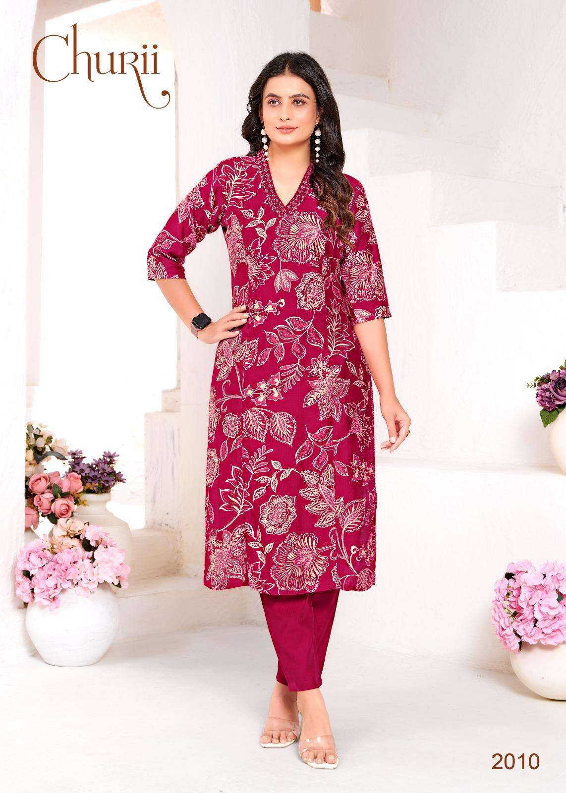 LILY BY CHURII IN SOFT VATICAN PRINT WITH FOIL PRINT AND PANT POCKETS 