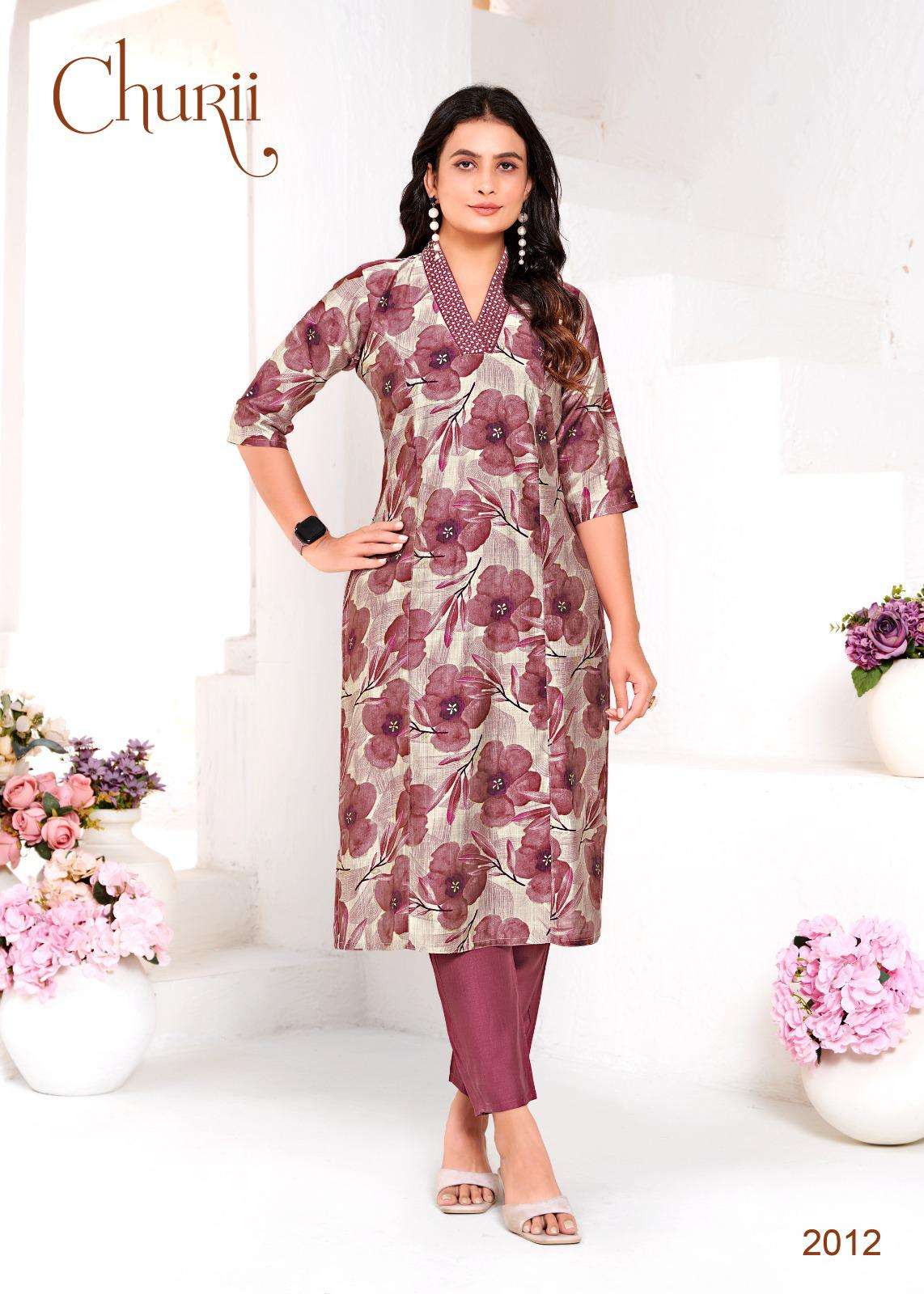 LILY BY CHURII IN SOFT VATICAN PRINT WITH FOIL PRINT AND PANT POCKETS 