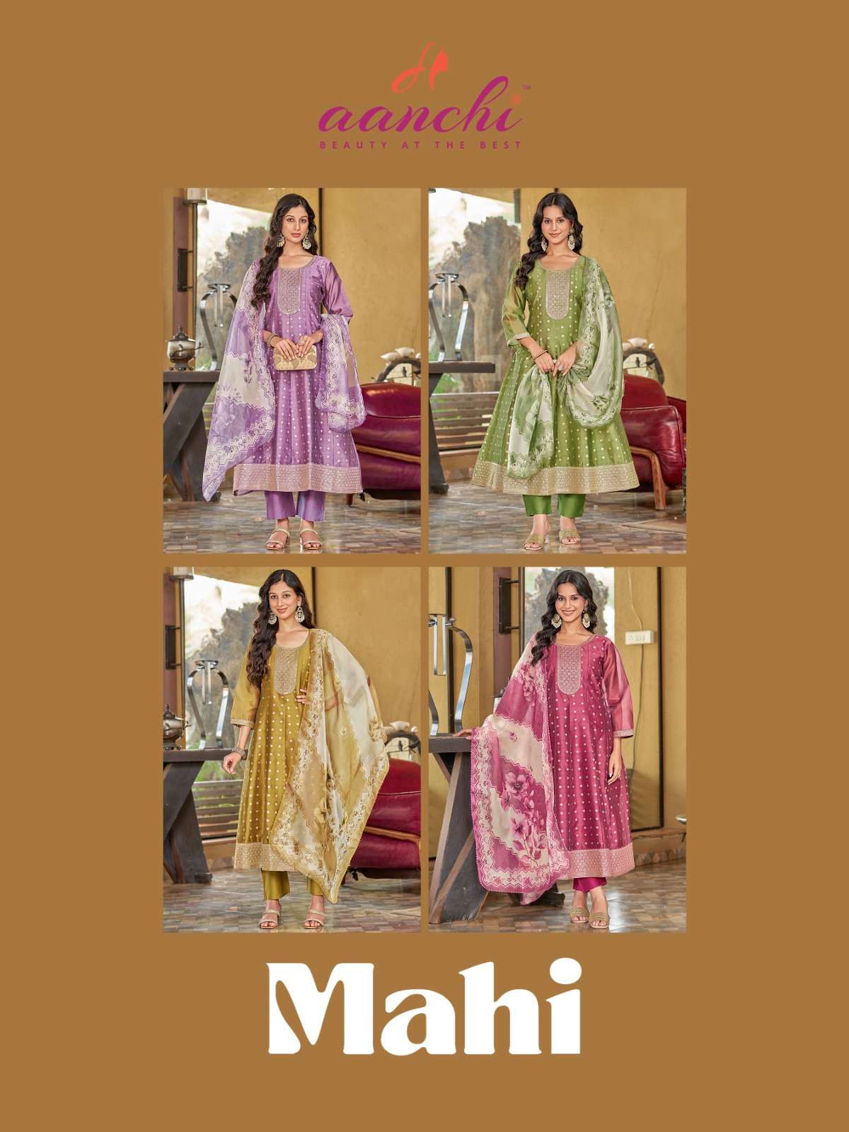MAHI BY AANCHI IN SHIMMER JACQUARD BUTTI WITH FANCY DIGITAL PRINT DUPATTA