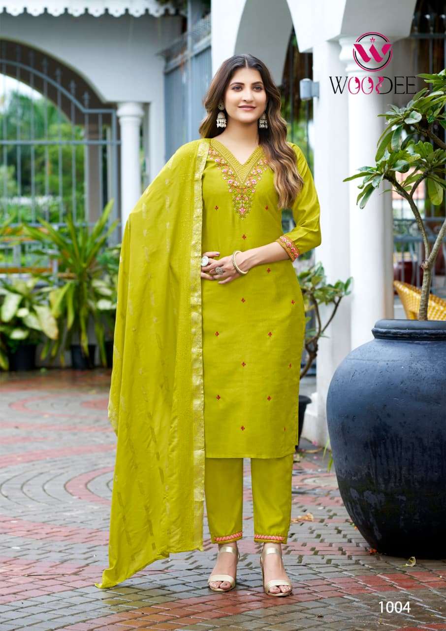 MAHIMA BY WOODEE IN PREMIUM VISCOSE GADWAL WITH STYLISH THREAD & HANDWORK 