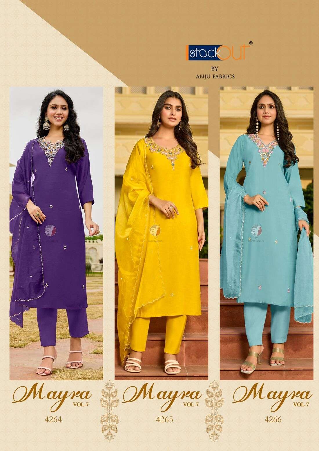 MAYRA VOL-7 BY ANJU FABRICS IN MODAL SILK KURTI PANT WITH DUPATTA FOR THIS FESTIVE LOOK