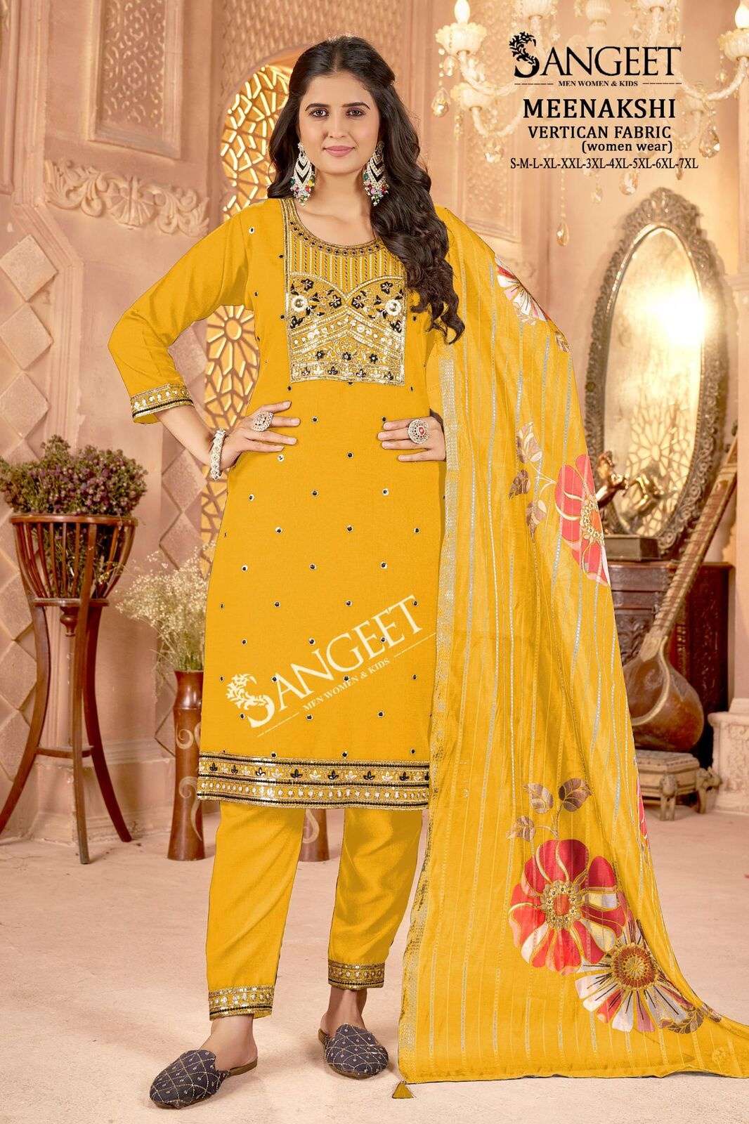 MEENAKSHI FOR WOMAN BY SANGEET IN HEAVY VATICAN FABRIC WITH MULTI EMBROIDERY SEQUENCE WORK 