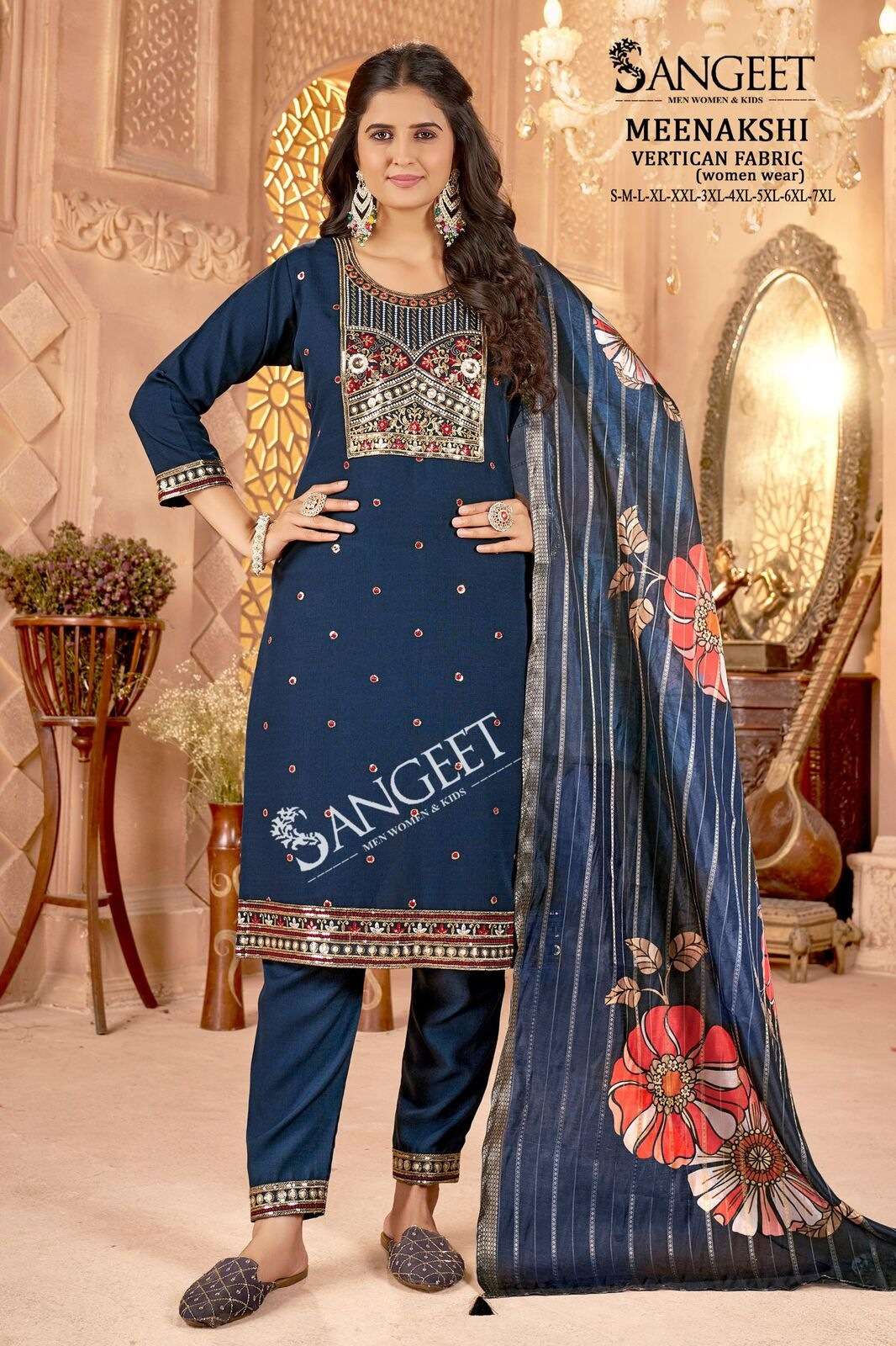 MEENAKSHI FOR WOMAN BY SANGEET IN HEAVY VATICAN FABRIC WITH MULTI EMBROIDERY SEQUENCE WORK 