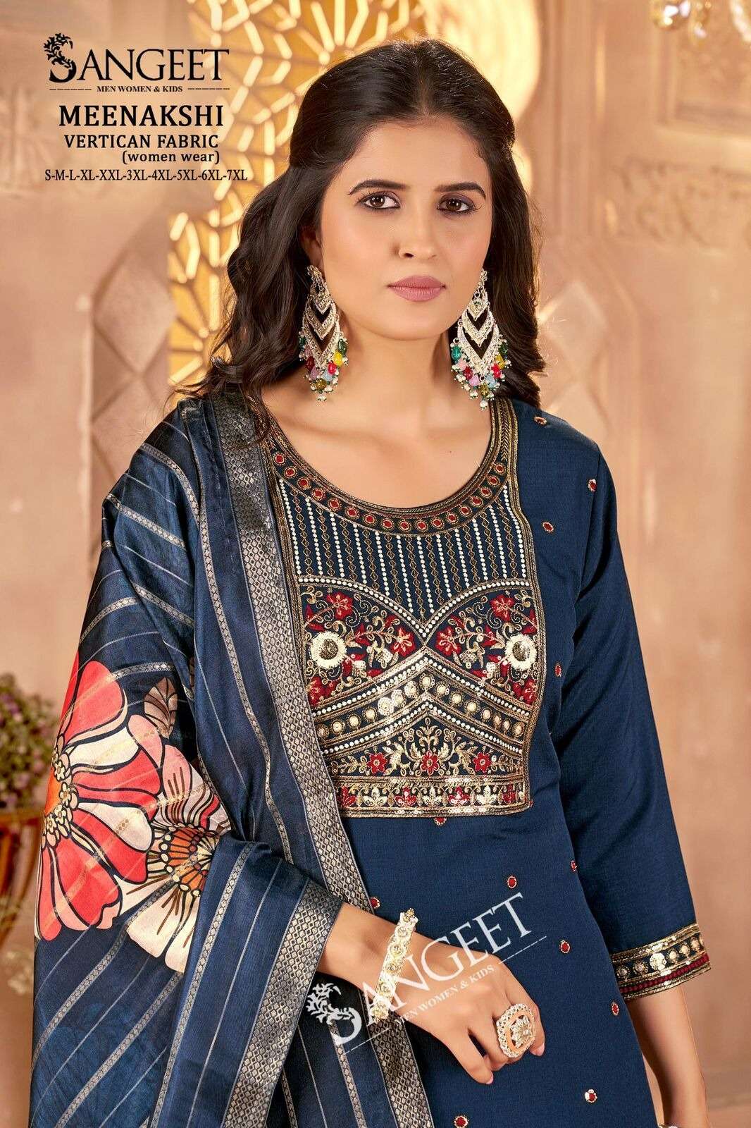 MEENAKSHI FOR WOMAN BY SANGEET IN HEAVY VATICAN FABRIC WITH MULTI EMBROIDERY SEQUENCE WORK 