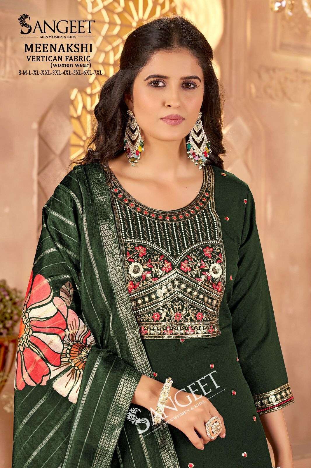 MEENAKSHI FOR WOMAN BY SANGEET IN HEAVY VATICAN FABRIC WITH MULTI EMBROIDERY SEQUENCE WORK 