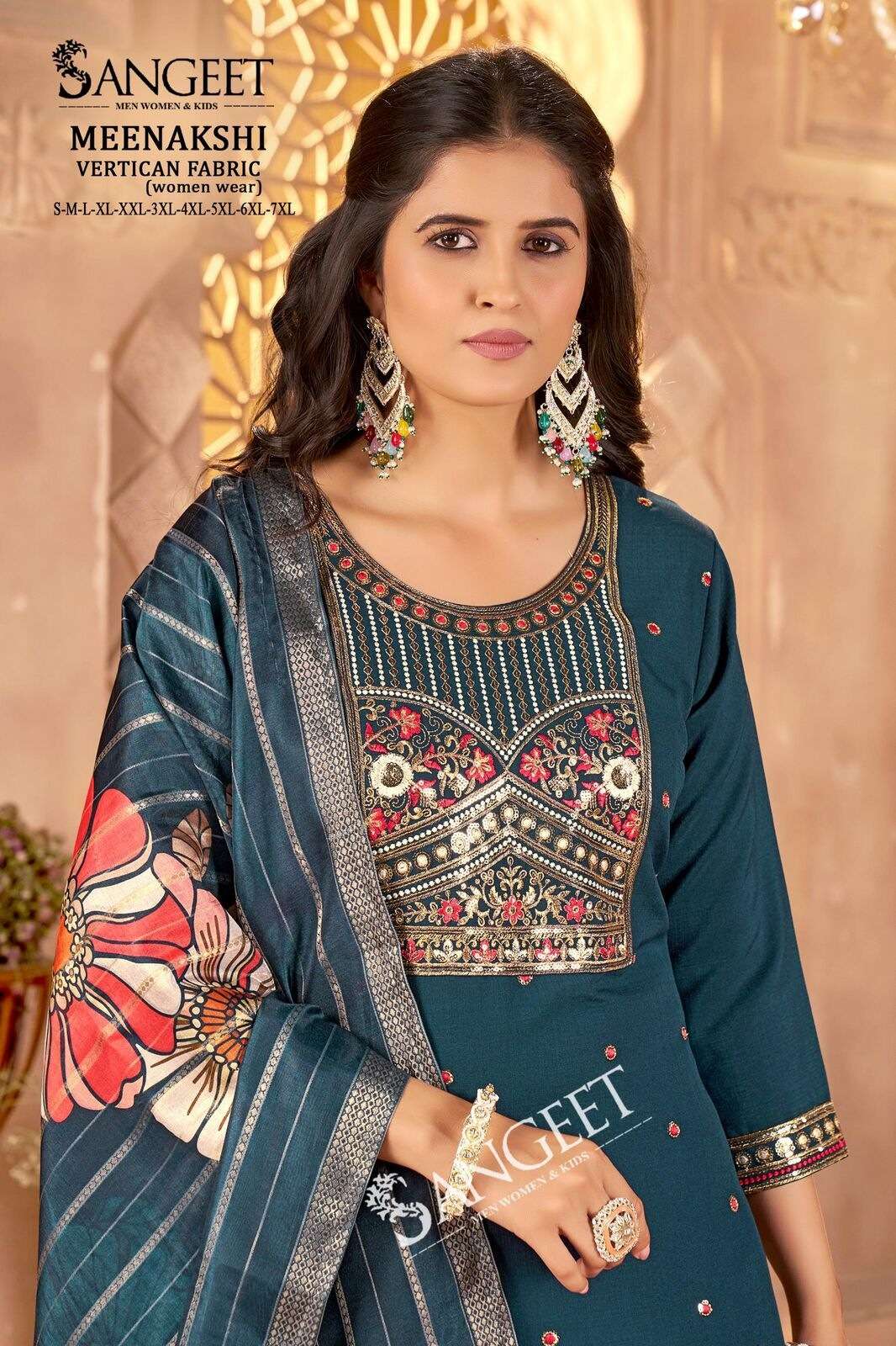 MEENAKSHI FOR WOMAN BY SANGEET IN HEAVY VATICAN FABRIC WITH MULTI EMBROIDERY SEQUENCE WORK 