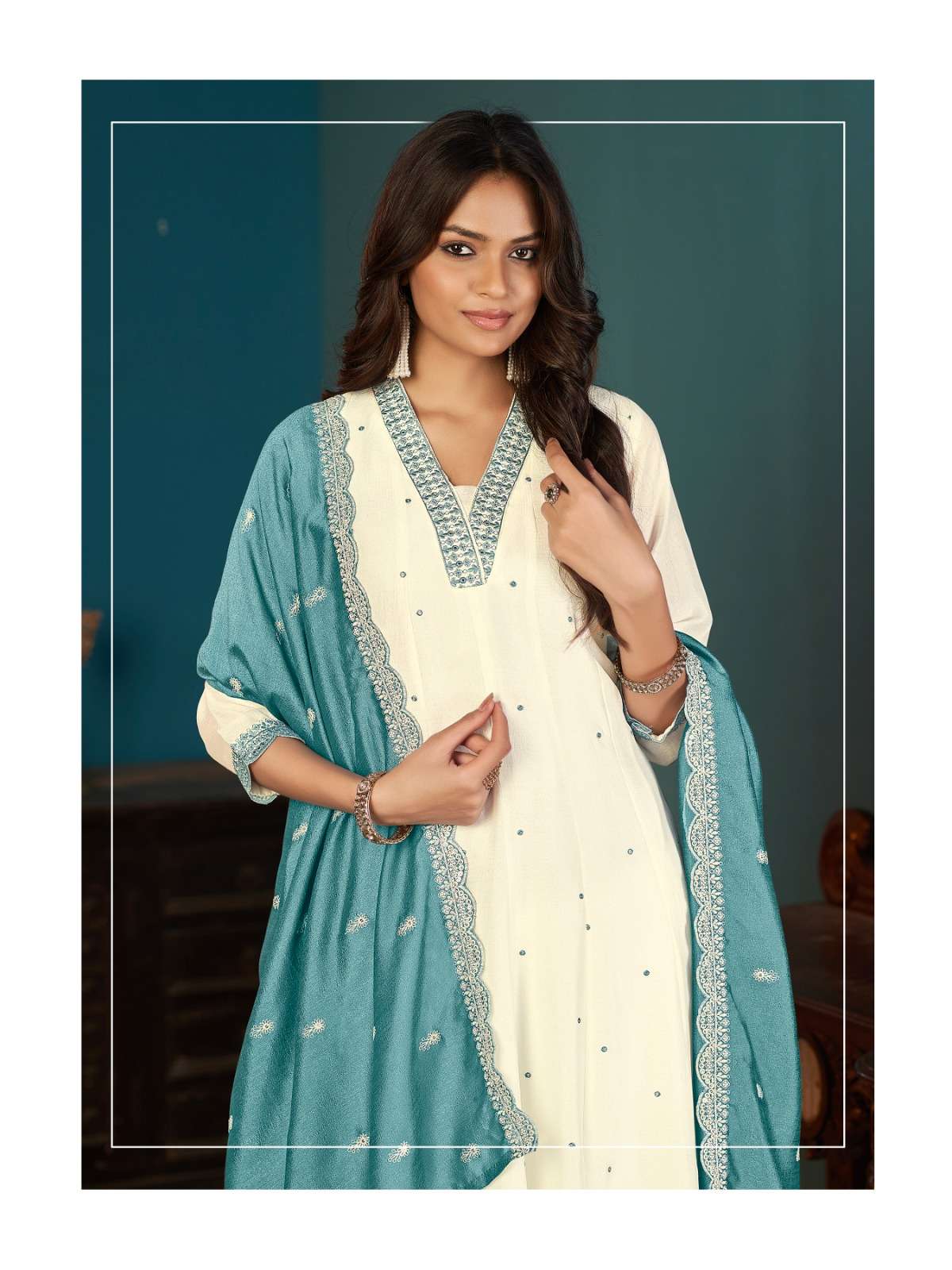 MEGHA BY AANCHI IN VICHITRA SILK 3 PCS SET FLAIR CONCEPT WITH FANCY DUPATTA WORK