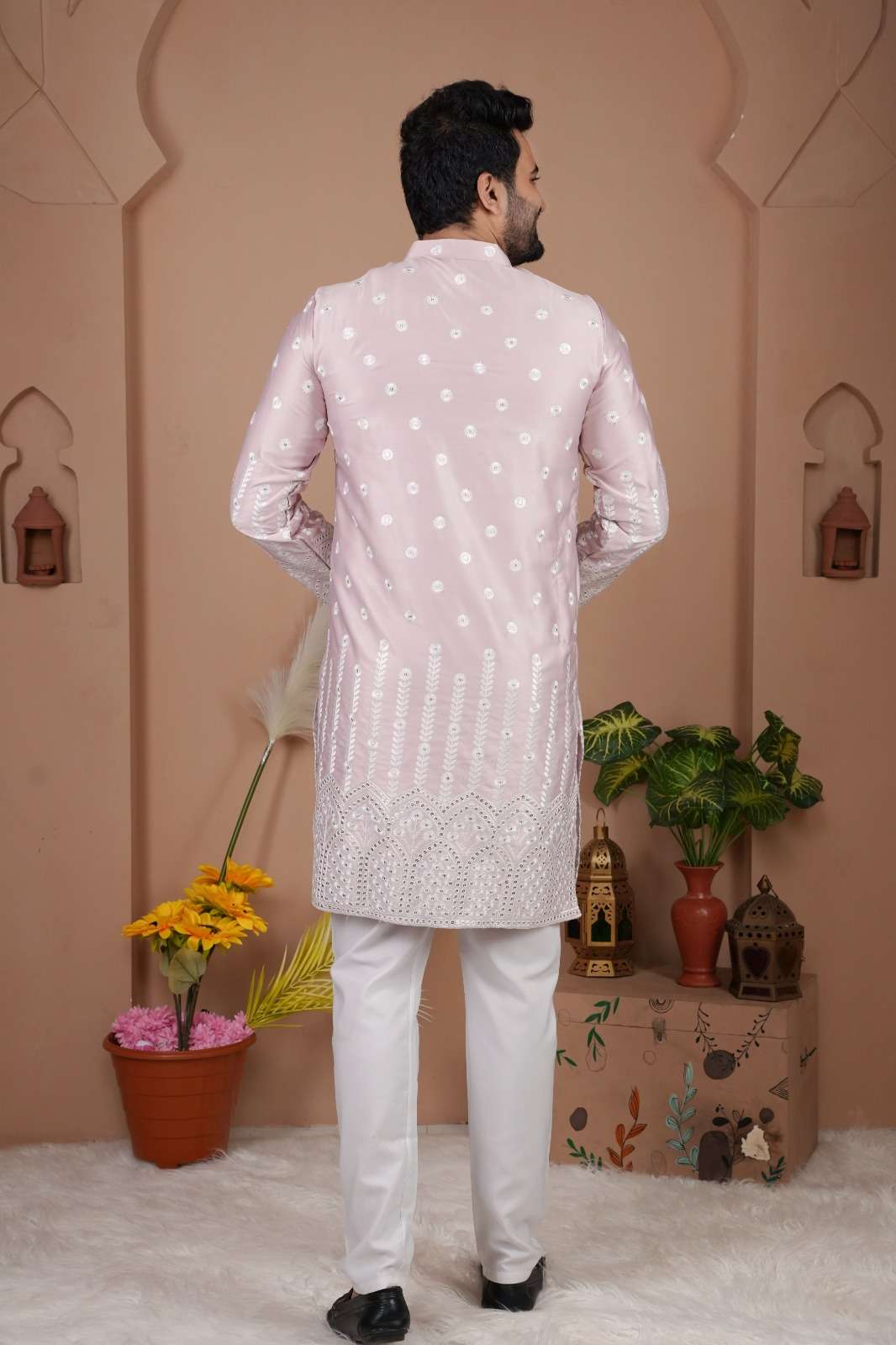 MENS WEAR-1 BY TEXOFAB IN GADWAL SILK WITH HEAVY EMBROIDERY SEQUENCE WORK & PAYJAMA 
