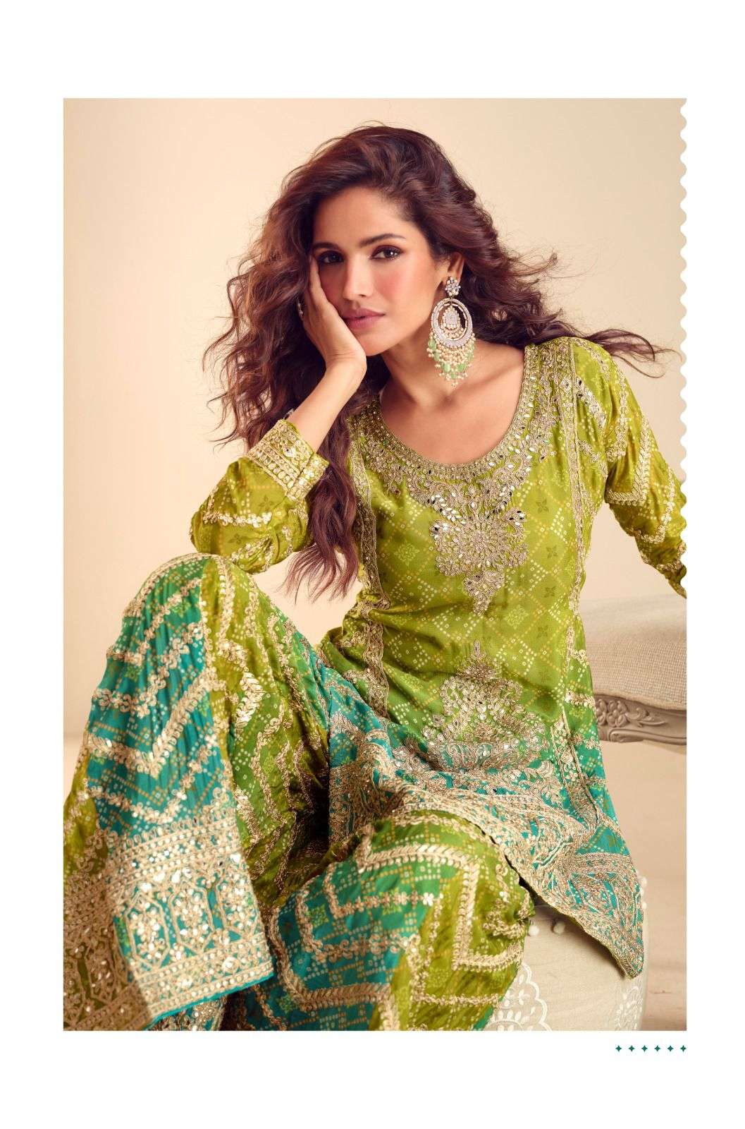 MISBAH BY GULKAYRA DESIGNER IN REAL CHINON DIGITAL PRINT WITH HEAVY EMBROIDERY WORK 