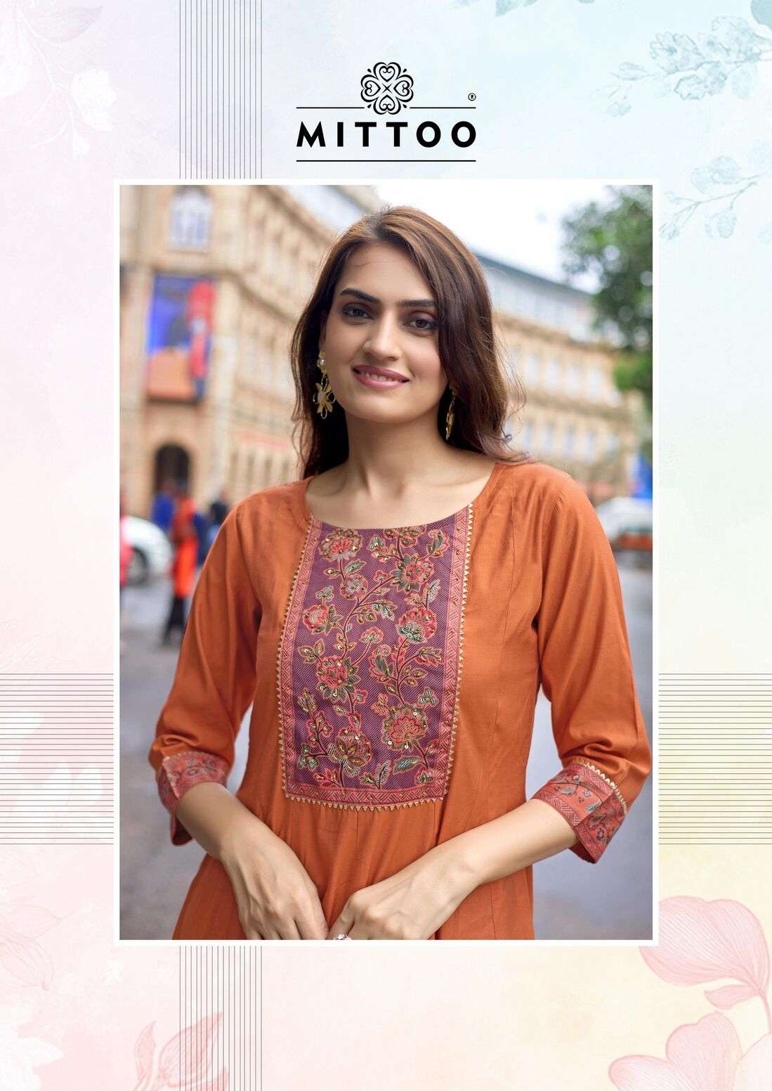 MUSKAAN VOL-1 BY MITTOO IN MODAL SILK KURTI PANT & DUPATTA WITH HANDWORK 