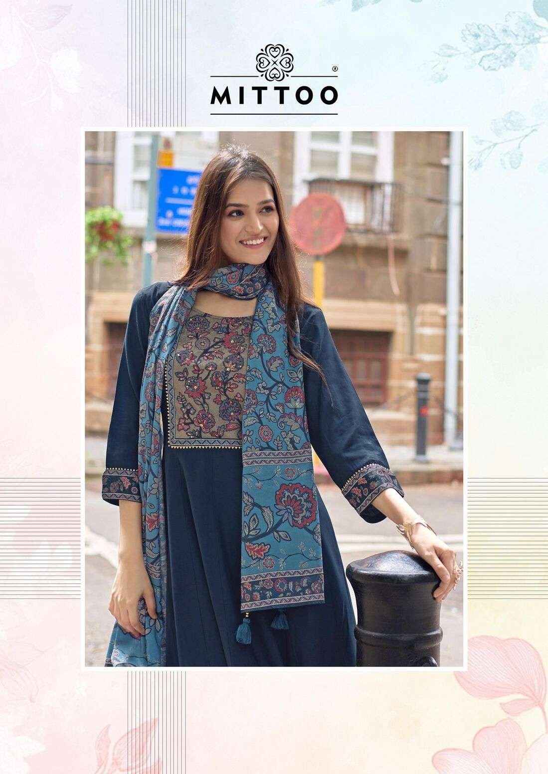 MUSKAAN VOL-1 BY MITTOO IN MODAL SILK KURTI PANT & DUPATTA WITH HANDWORK 