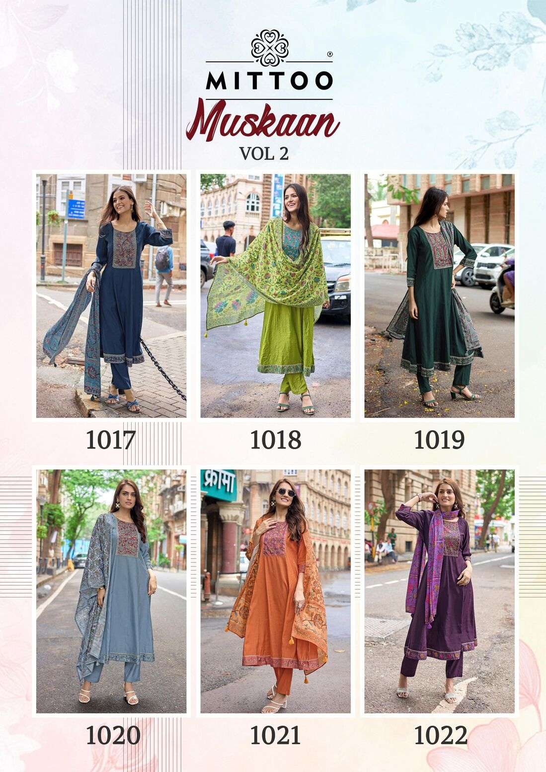 MUSKAAN VOL-1 BY MITTOO IN MODAL SILK KURTI PANT & DUPATTA WITH HANDWORK 