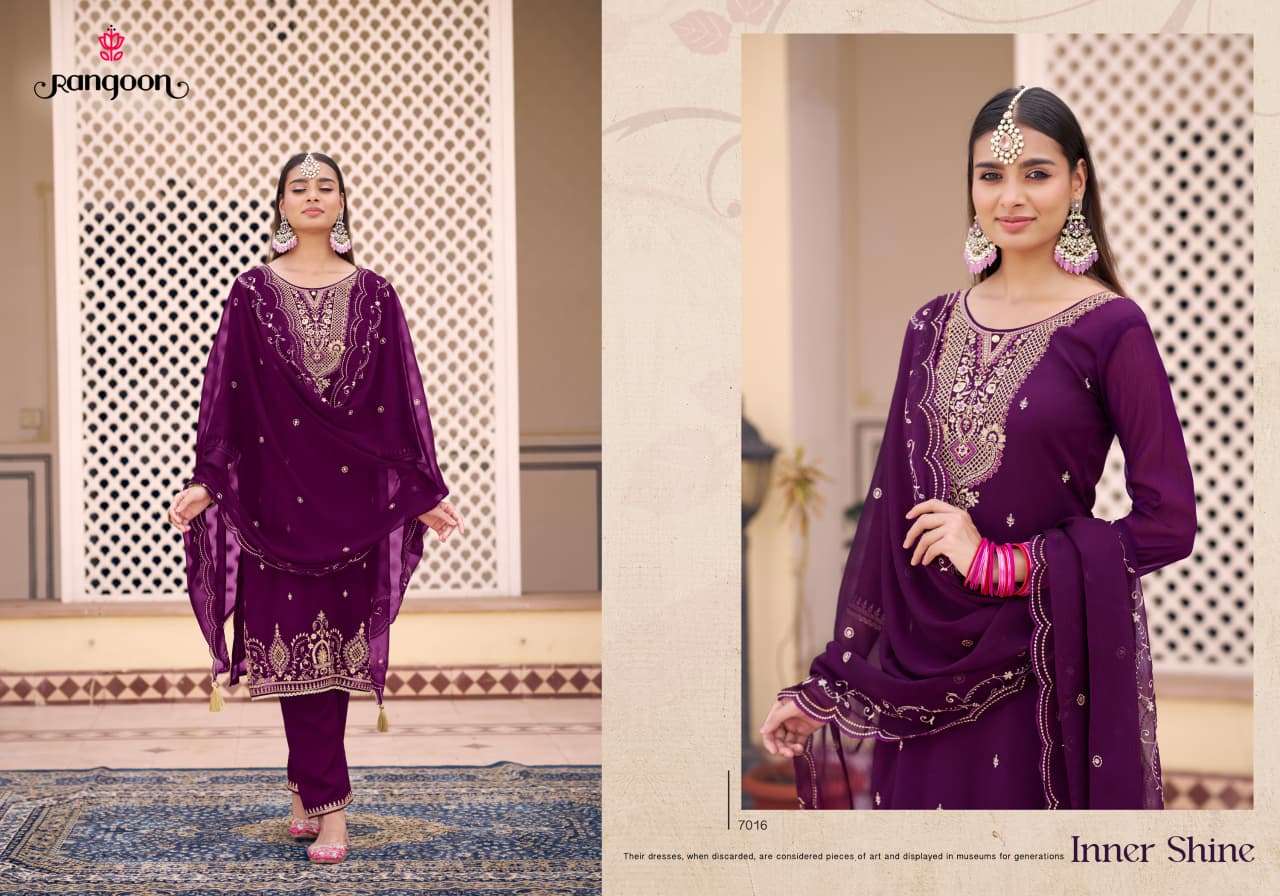 NIRALI BY RANGOON IN CHIFFON WITH FANCY WORK AND FULL INNER 