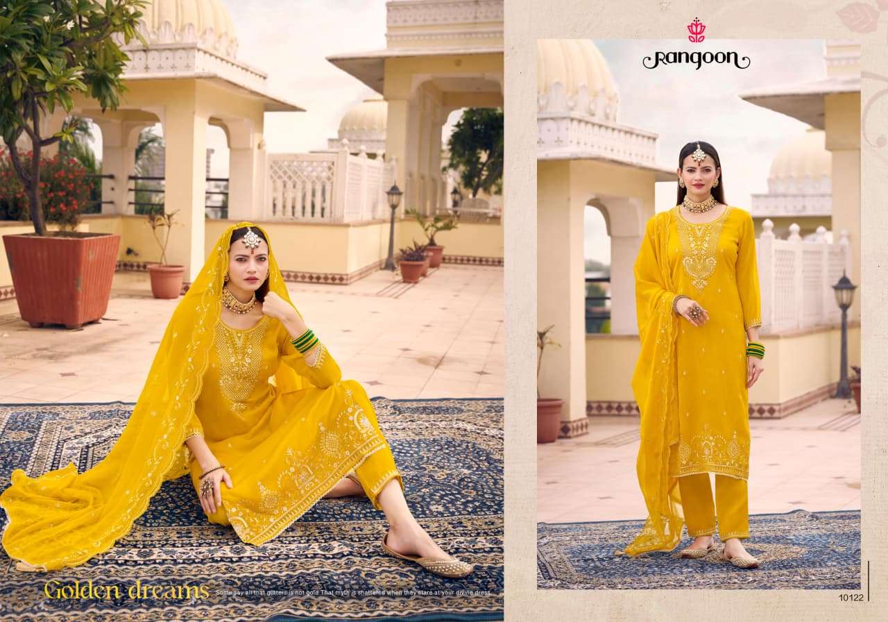 NIRALI BY RANGOON IN CHIFFON WITH FANCY WORK AND FULL INNER 
