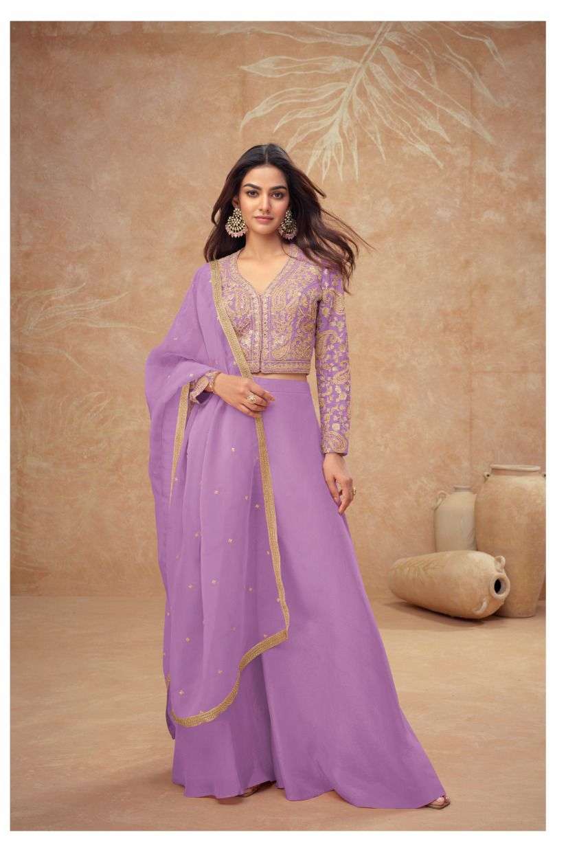 NOOR BY GULKAYRA DESIGNER IN REAL SIMAR SILK WITH EMBROIDERY & HANDWORK OMLY 