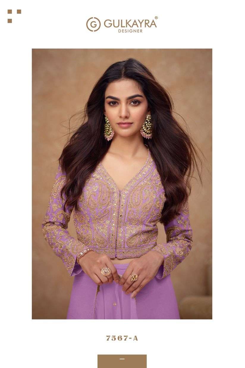 NOOR BY GULKAYRA DESIGNER IN REAL SIMAR SILK WITH EMBROIDERY & HANDWORK OMLY 