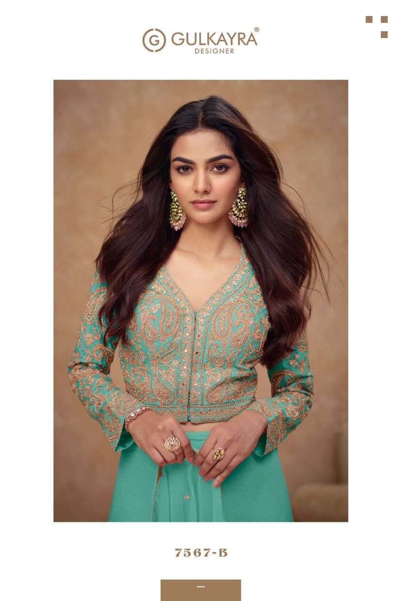 NOOR BY GULKAYRA DESIGNER IN REAL SIMAR SILK WITH EMBROIDERY & HANDWORK OMLY 