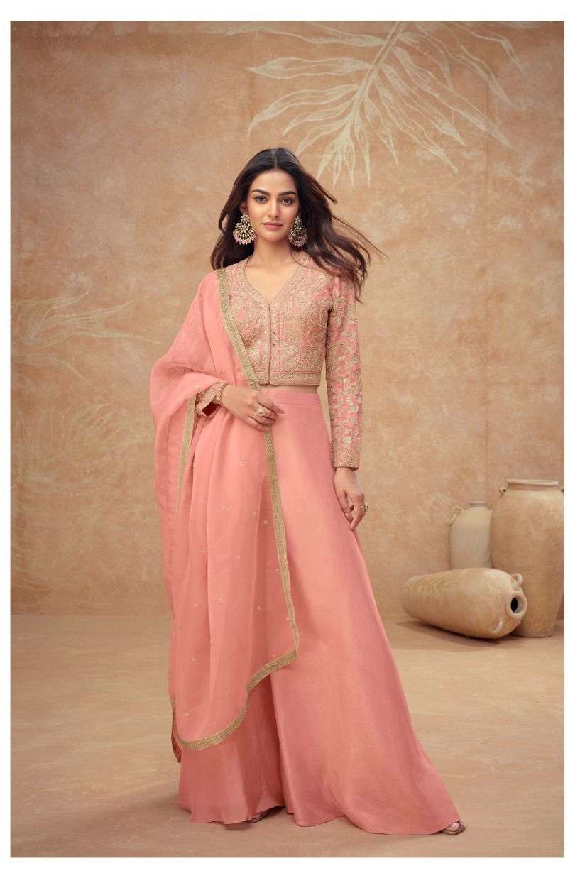 NOOR BY GULKAYRA DESIGNER IN REAL SIMAR SILK WITH EMBROIDERY & HANDWORK OMLY 