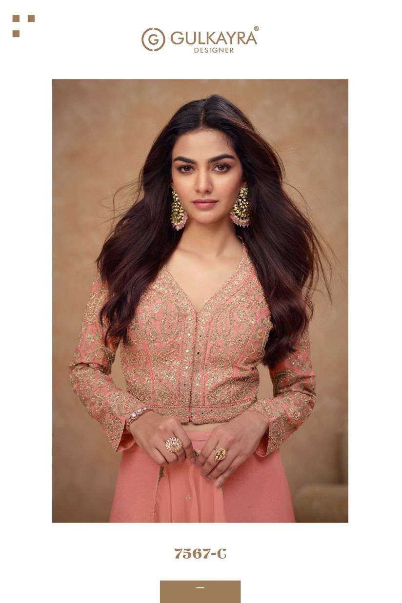 NOOR BY GULKAYRA DESIGNER IN REAL SIMAR SILK WITH EMBROIDERY & HANDWORK OMLY 