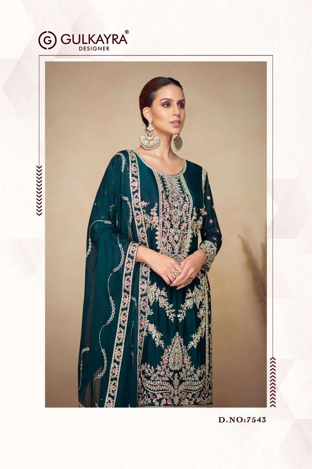 PAHAL BY GULKAYRA DESIGNER IN REAL CHINON SILK WITH EMBROIDERY WORK 