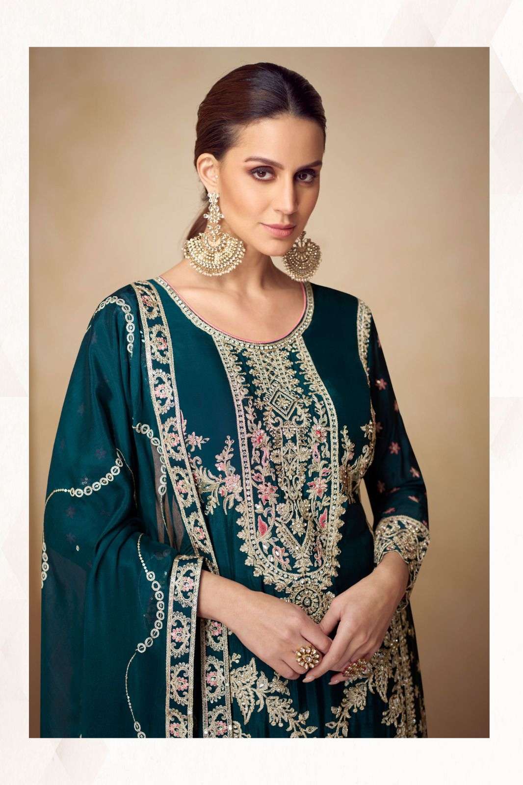 PAHAL BY GULKAYRA DESIGNER IN REAL CHINON SILK WITH EMBROIDERY WORK 