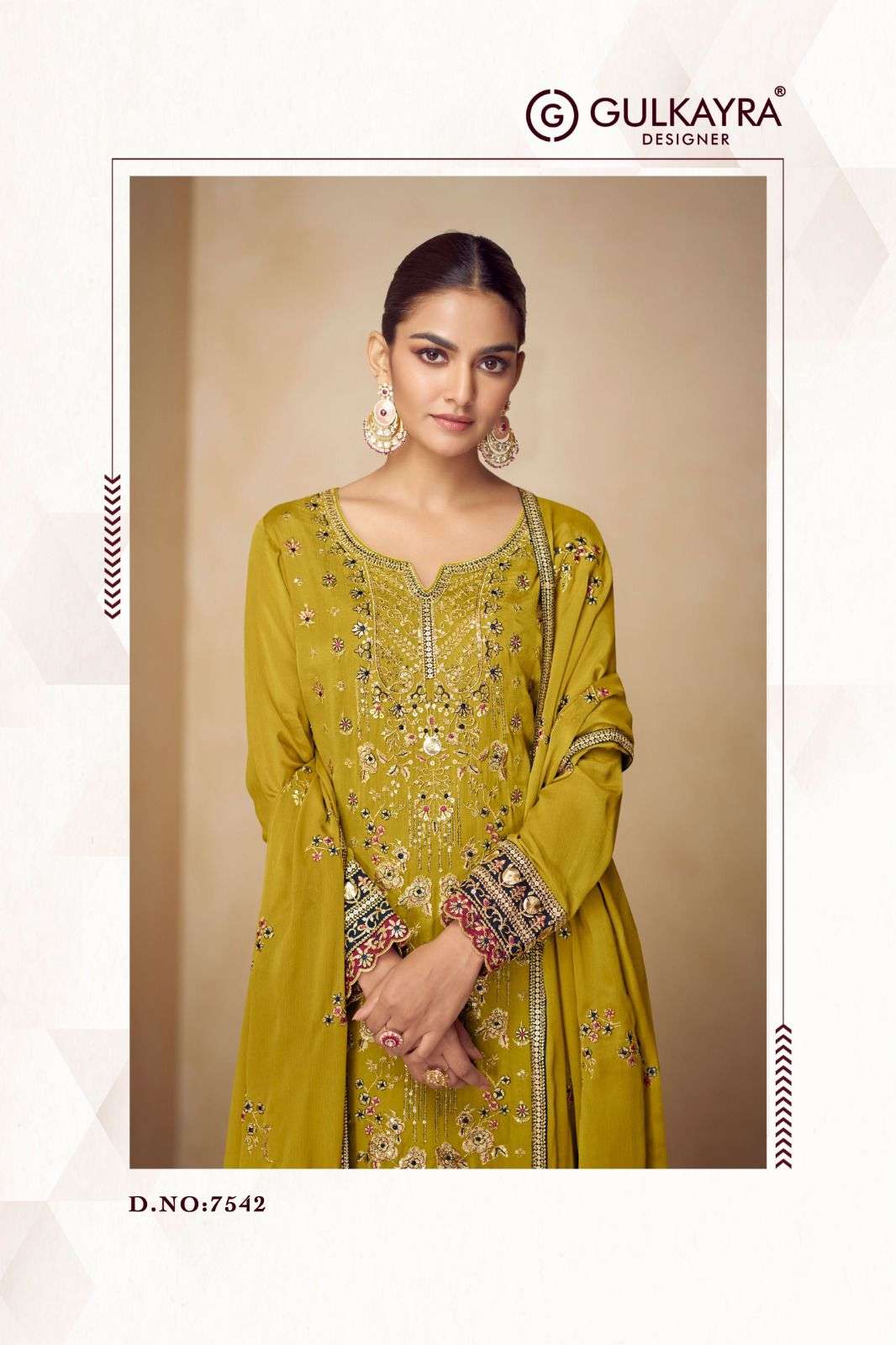 PAHAL BY GULKAYRA DESIGNER IN REAL CHINON SILK WITH EMBROIDERY WORK 