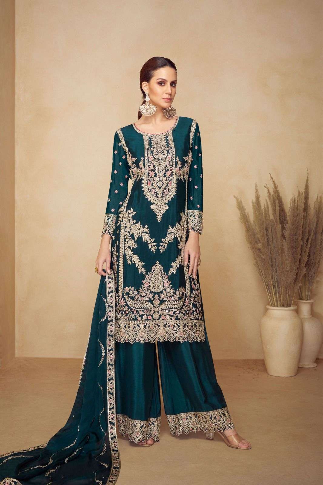PAHAL BY GULKAYRA DESIGNER IN REAL CHINON SILK WITH EMBROIDERY WORK 