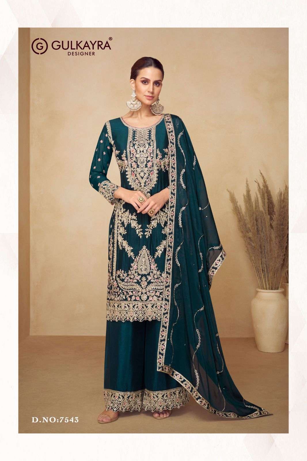 PAHAL BY GULKAYRA DESIGNER IN REAL CHINON SILK WITH EMBROIDERY WORK 