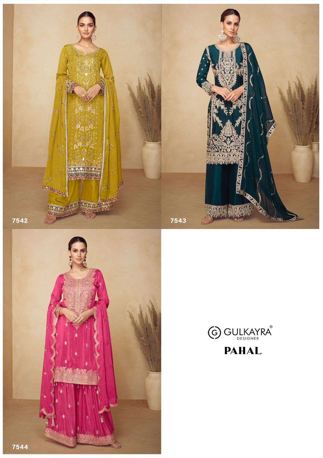 PAHAL BY GULKAYRA DESIGNER IN REAL CHINON SILK WITH EMBROIDERY WORK 
