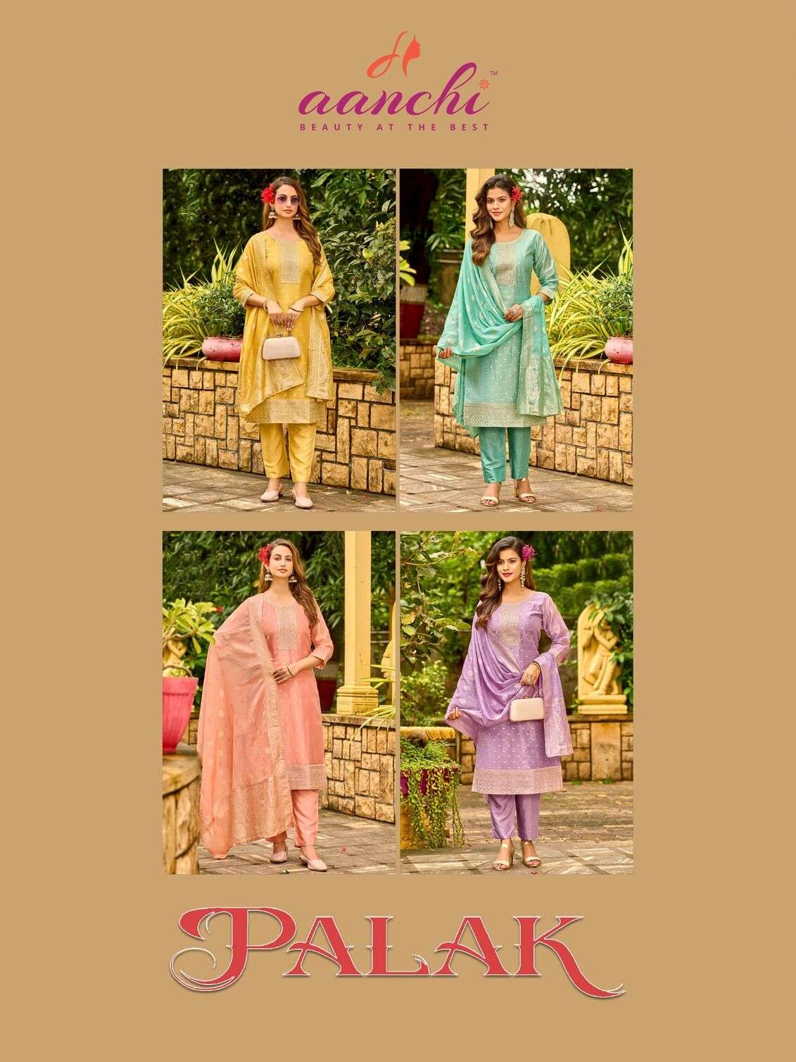PALAK BY AANCHI IN PURE TISSUE BUTTI WITH FANCY JACQUARD DUPATTA STRAIGHT CONCEPT 