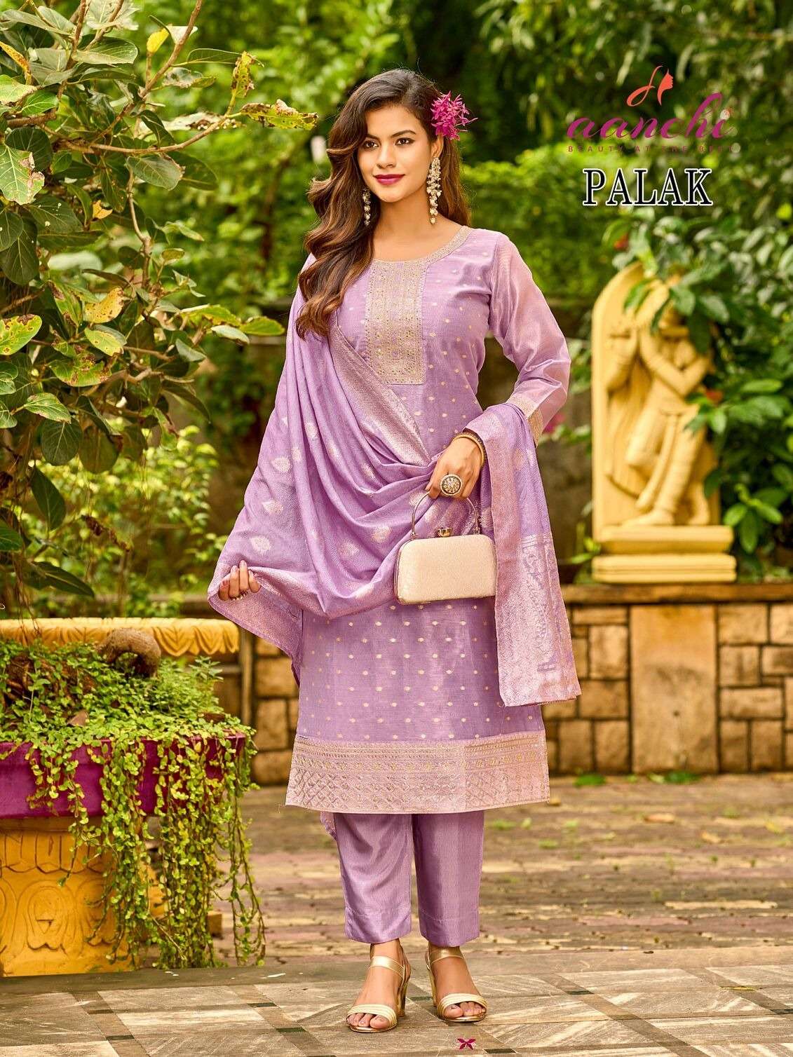 PALAK BY AANCHI IN PURE TISSUE BUTTI WITH FANCY JACQUARD DUPATTA STRAIGHT CONCEPT 