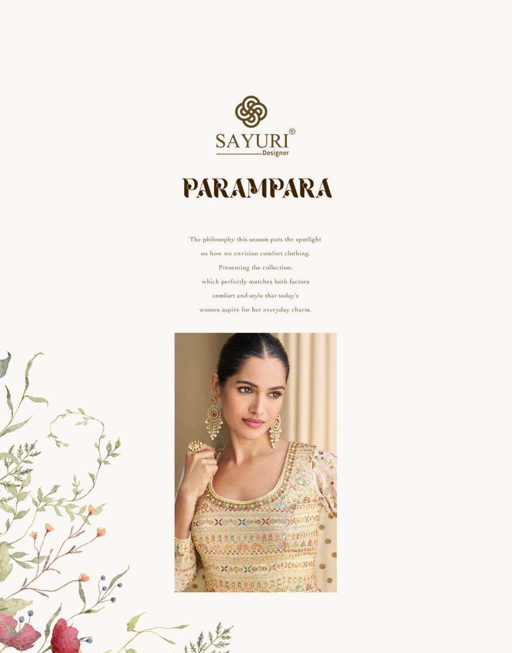 PARAMPARA BY SAYURI DESIGNER IN REAL PREMIUM GEROGETTE FULL HEAVY LOOK EMBROIDERED WORK 
