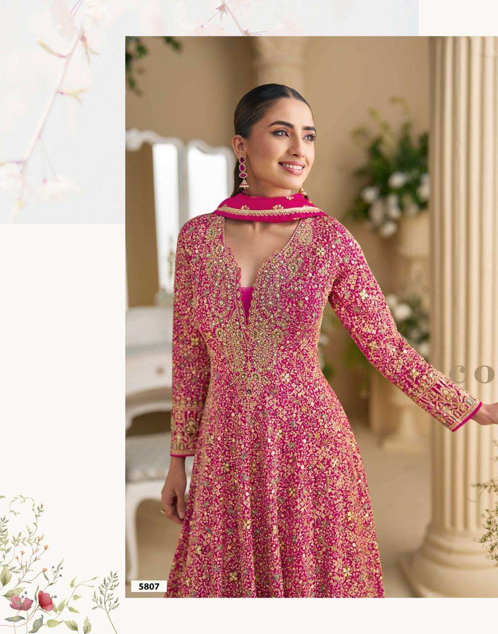 PARAMPARA BY SAYURI DESIGNER IN REAL PREMIUM GEROGETTE FULL HEAVY LOOK EMBROIDERED WORK 