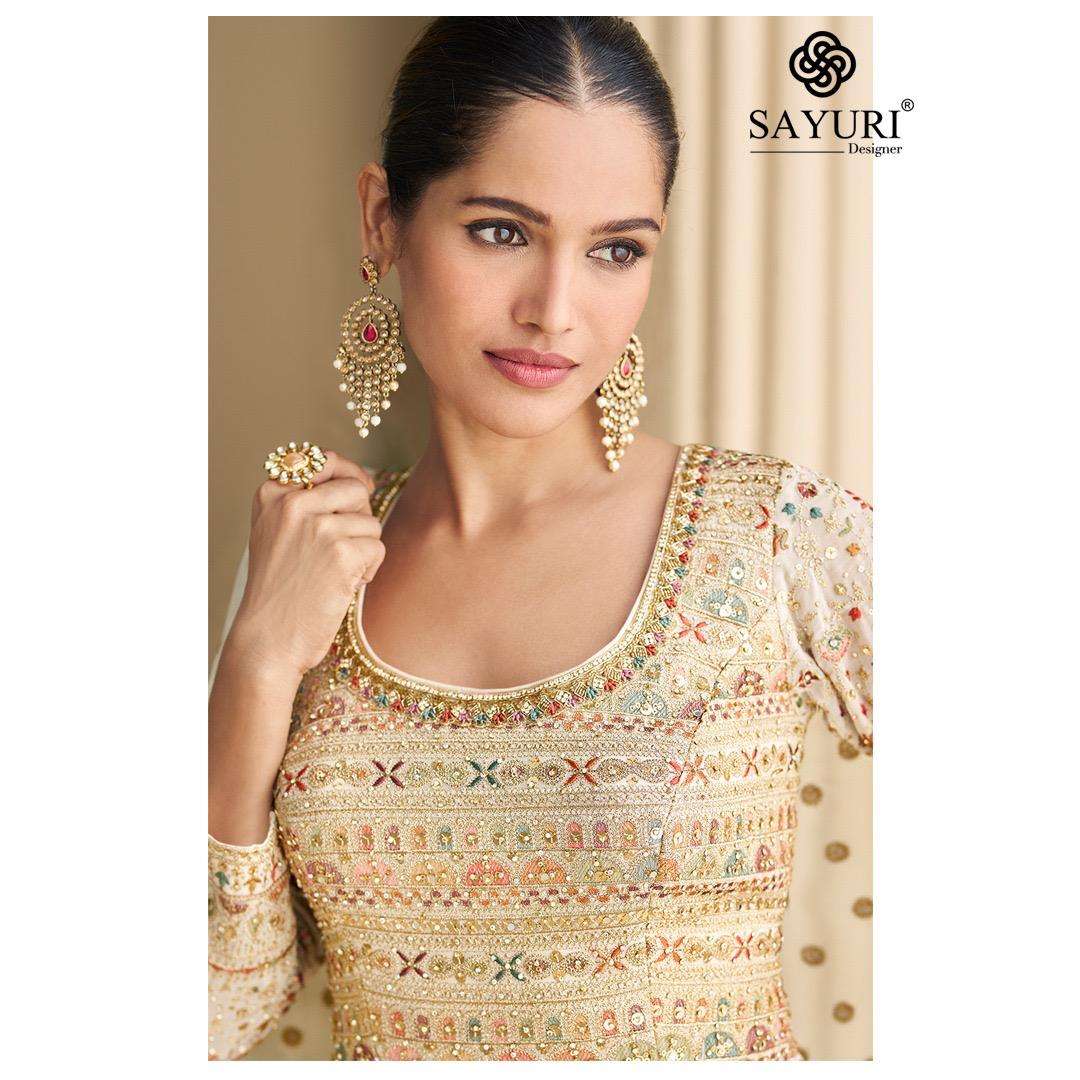 PARAMPARA BY SAYURI DESIGNER IN REAL PREMIUM GEROGETTE FULL HEAVY LOOK EMBROIDERED WORK 