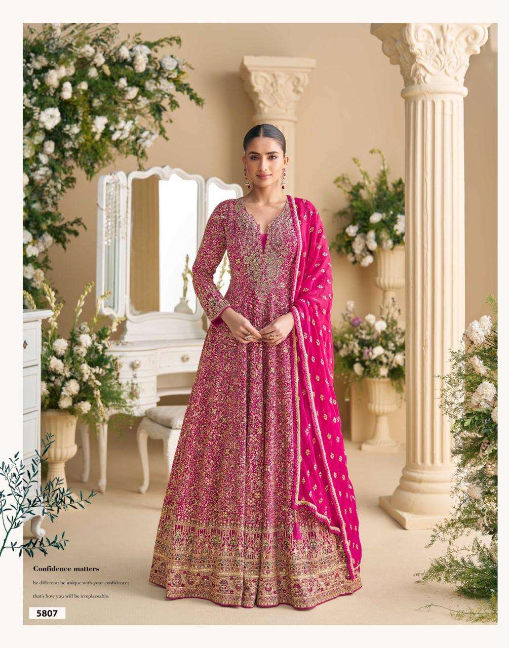 PARAMPARA BY SAYURI DESIGNER IN REAL PREMIUM GEROGETTE FULL HEAVY LOOK EMBROIDERED WORK 