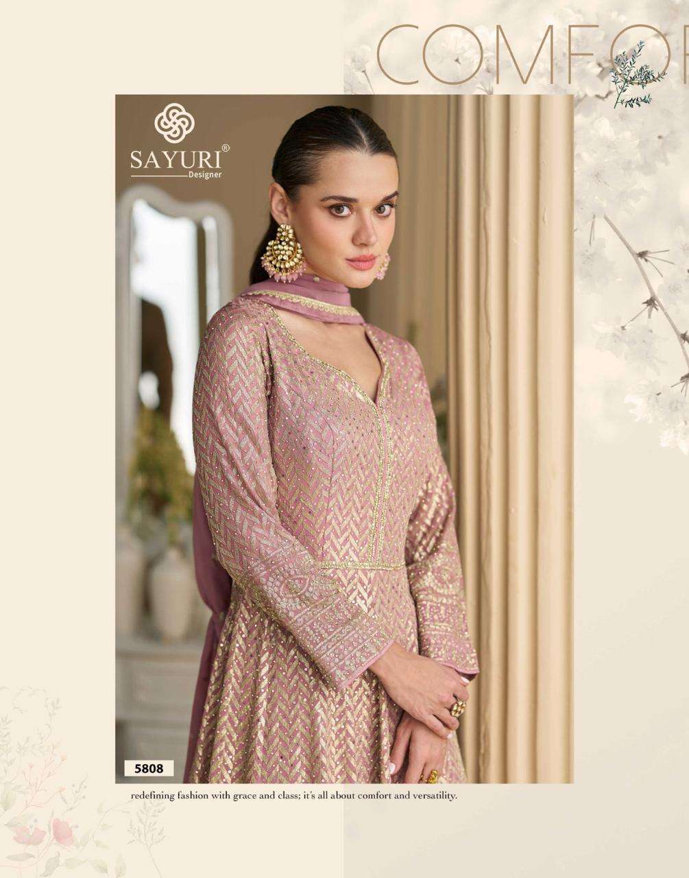 PARAMPARA BY SAYURI DESIGNER IN REAL PREMIUM GEROGETTE FULL HEAVY LOOK EMBROIDERED WORK 