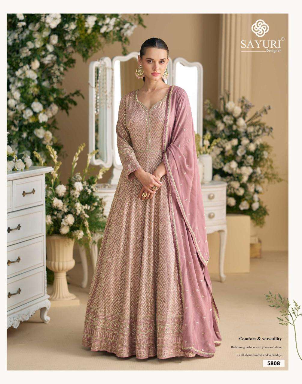 PARAMPARA BY SAYURI DESIGNER IN REAL PREMIUM GEROGETTE FULL HEAVY LOOK EMBROIDERED WORK 