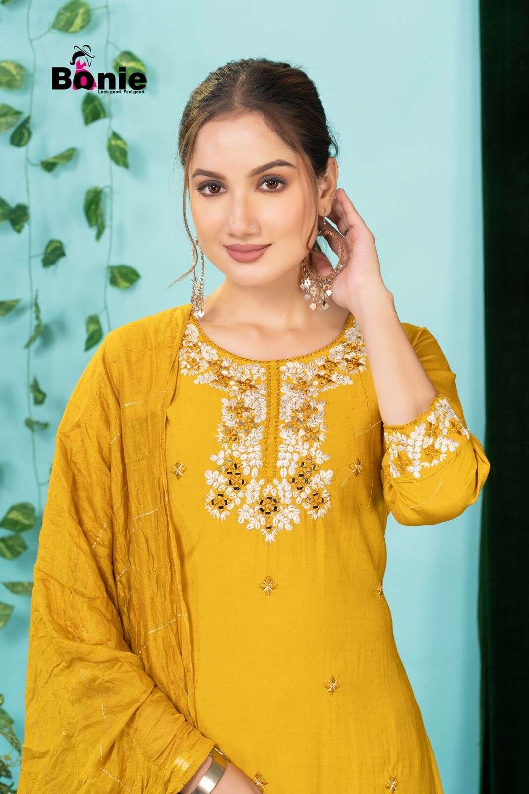 PAVITRA VOL-3 BY BONIE IN PV FANCY FABRIC WITH EMBROIDERY WORK KURTI PANT WITH DUPATTA 