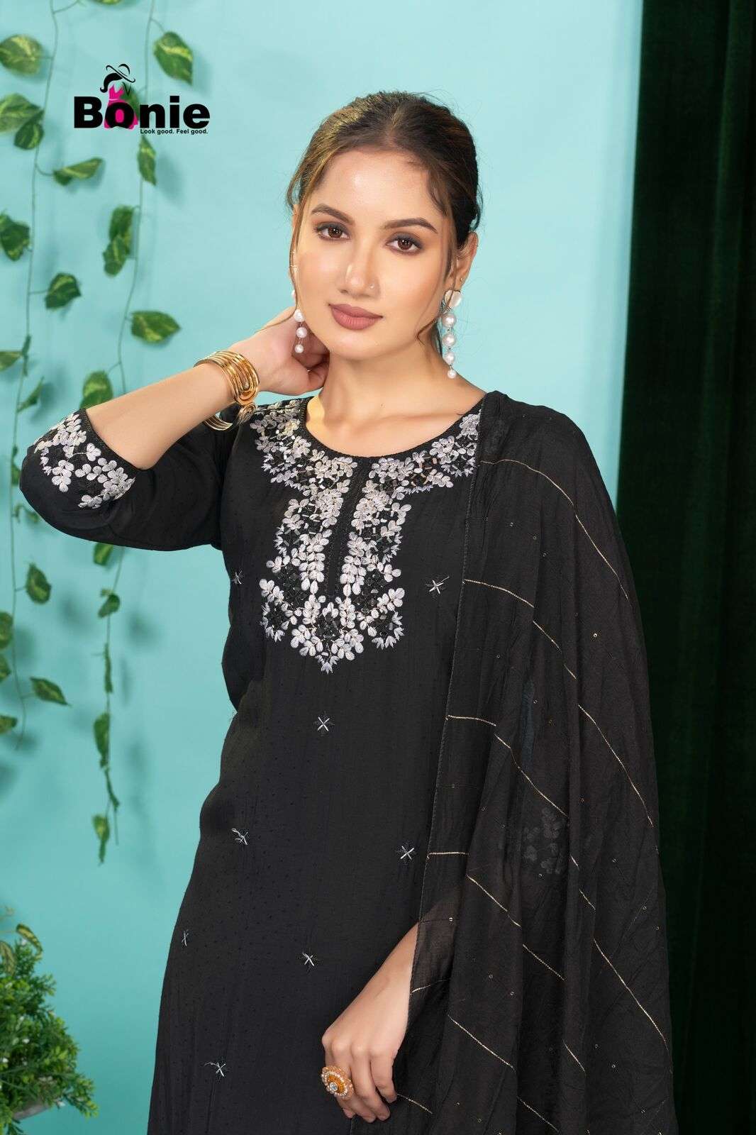 PAVITRA VOL-3 BY BONIE IN PV FANCY FABRIC WITH EMBROIDERY WORK KURTI PANT WITH DUPATTA 