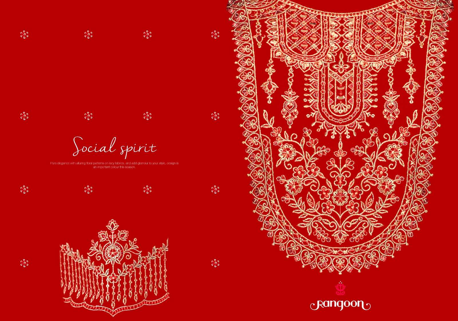 PAVITRA VOL-3 BY RANGOON IN SILK WITH FANCY EMBROIDERY WORK RED COLOUR KURTI PANT WITH DUPATTA 