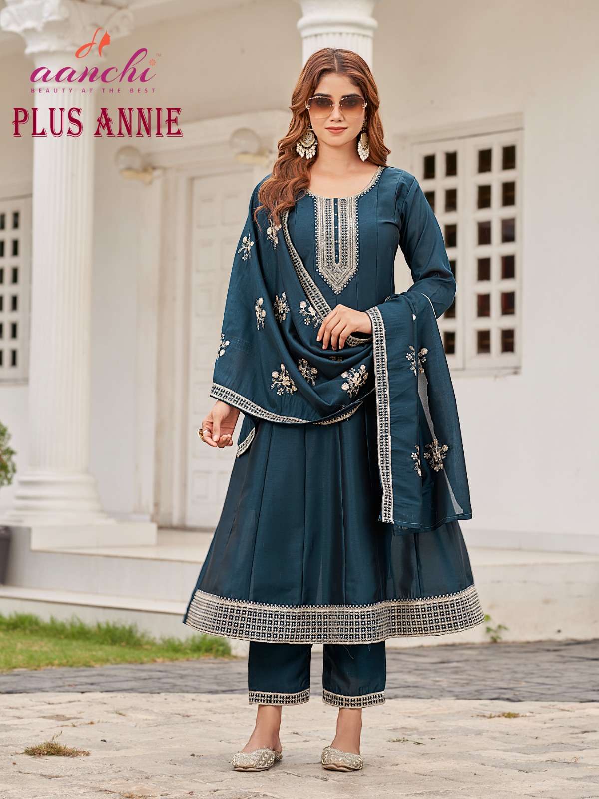 PLUS ANNIE BY AANCHI IN CRYSTAL SILK WITH BIG SIZE 3 PCS SET FLAIR CONCEPT 