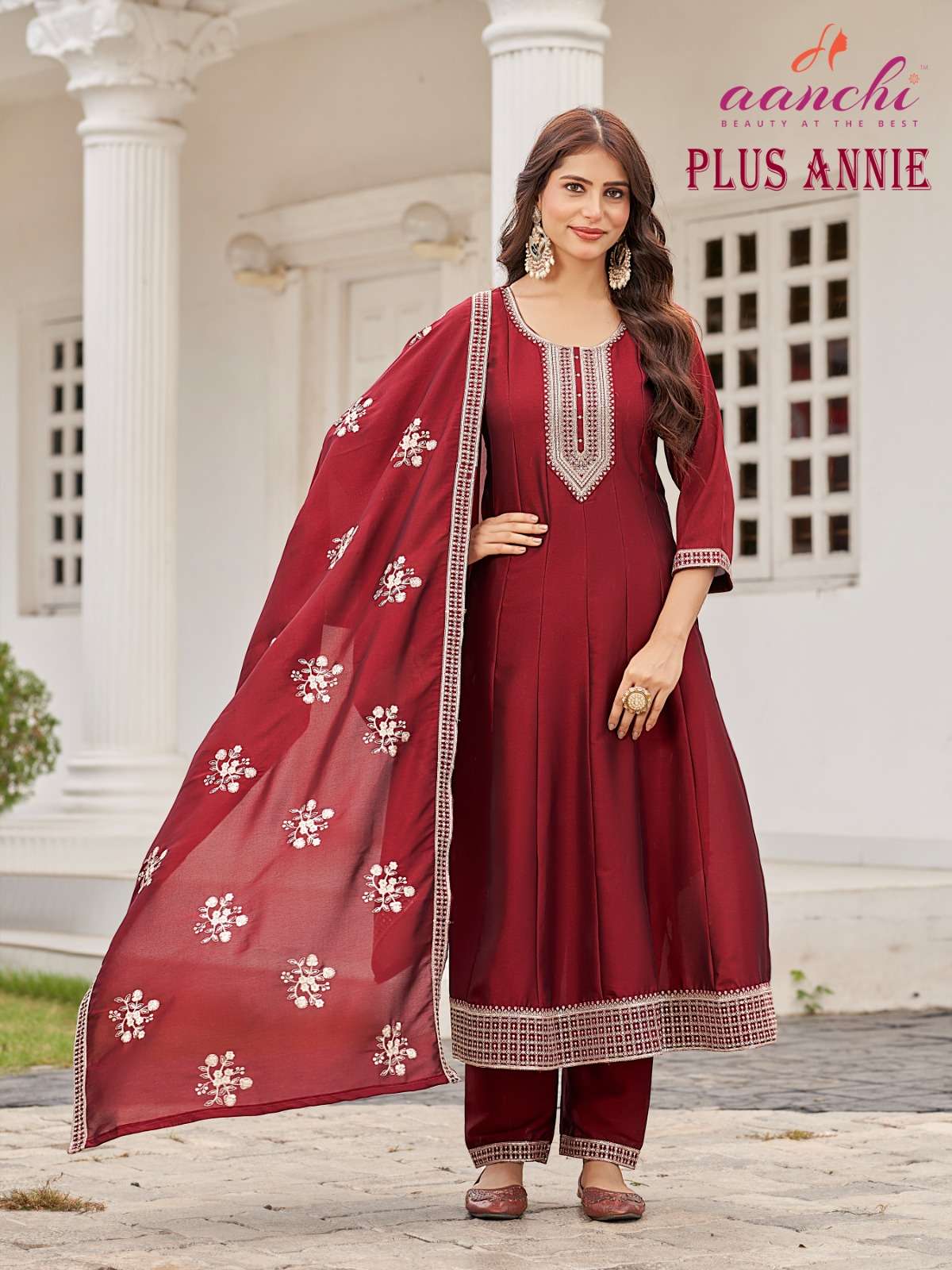 PLUS ANNIE BY AANCHI IN CRYSTAL SILK WITH BIG SIZE 3 PCS SET FLAIR CONCEPT 