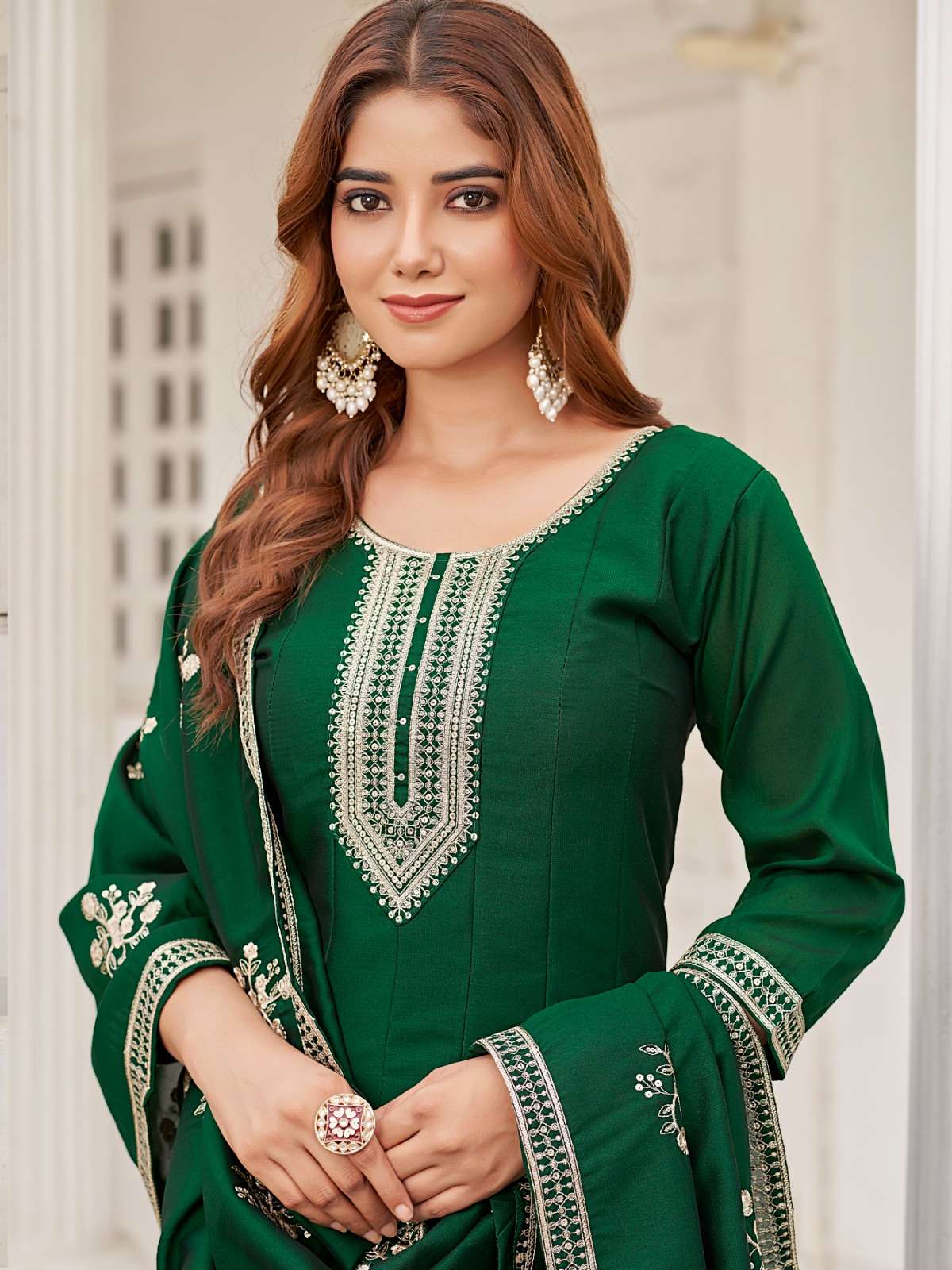 PLUS ANNIE BY AANCHI IN CRYSTAL SILK WITH BIG SIZE 3 PCS SET FLAIR CONCEPT 