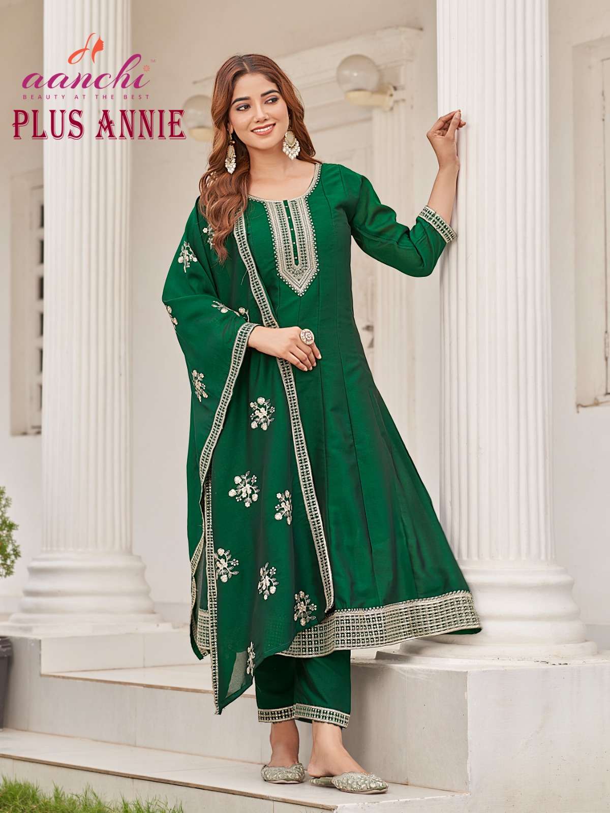 PLUS ANNIE BY AANCHI IN CRYSTAL SILK WITH BIG SIZE 3 PCS SET FLAIR CONCEPT 