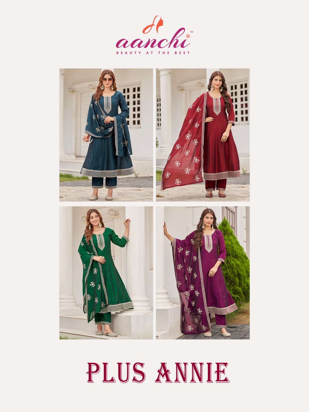 PLUS ANNIE BY AANCHI IN CRYSTAL SILK WITH BIG SIZE 3 PCS SET FLAIR CONCEPT 